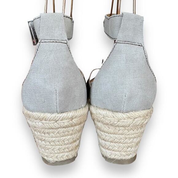 Earth Platinum Naples Natasha Leather Espadrille Low Wedge Sandal Size 10 - Picture 8 of 12